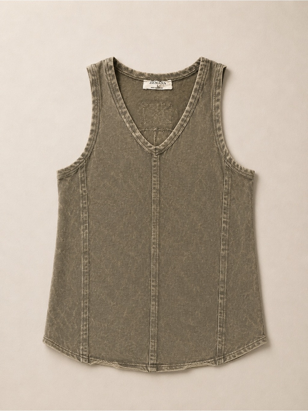 Zenana Mineral Wash Racerback Tank Top Large New Boutique - Picture 4 of 8